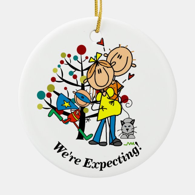 Expectant Couple, Super Boy, Cat Ornament (Front)