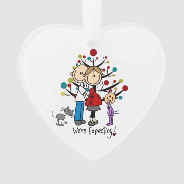 Expectant Couple Toddler Girl Acrylic Ornament (Front)