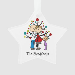 Expectant Couple Toddler Girl Christmas Ornament