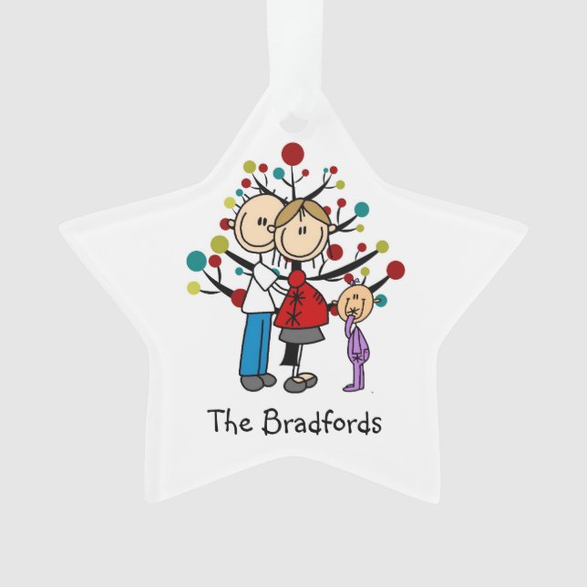 Expectant Couple Toddler Girl Christmas Ornament (Front)