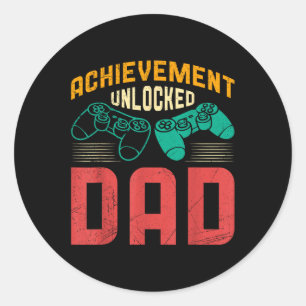 Expectant Father Achievement Unlocked Fatherhood T Classic Round Sticker
