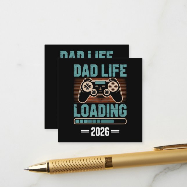 Expectant Father Dad Life Loading 2026 Enclosure Card (Front/Back In Situ)