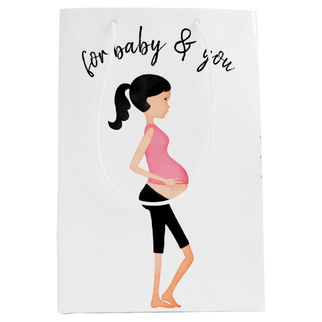 Expectant Mother on White Medium Gift Bag (Front)