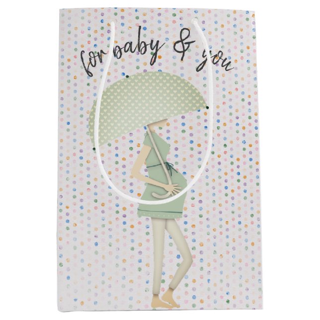 Expectant Mother with Umbrella   Medium Gift Bag (Front)