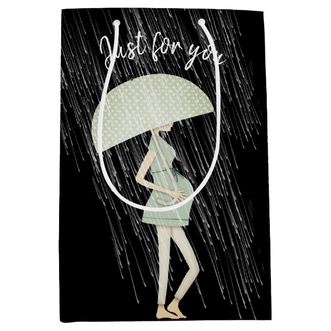 Expectant Mother with Umbrella  Medium Gift Bag (Front)