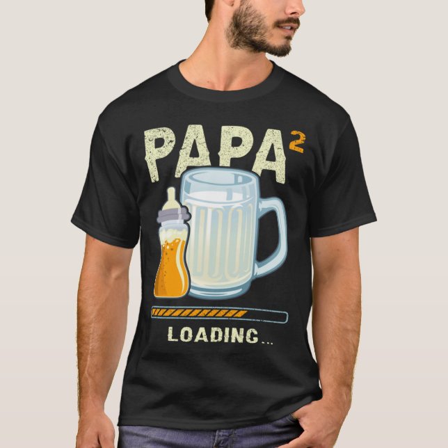 Expectant Papa papa to be future papa 2nd Grandchi T-Shirt (Front)
