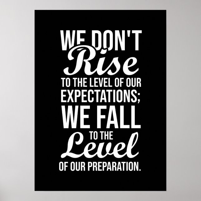 Expectation vs Preparation - Gym, Hustle, Success Poster (Front)