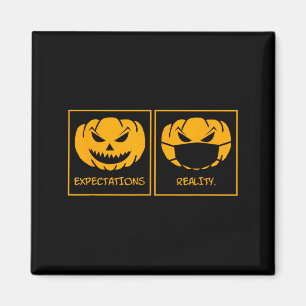 Expectations reality jack o lantern pumpkin face magnet
