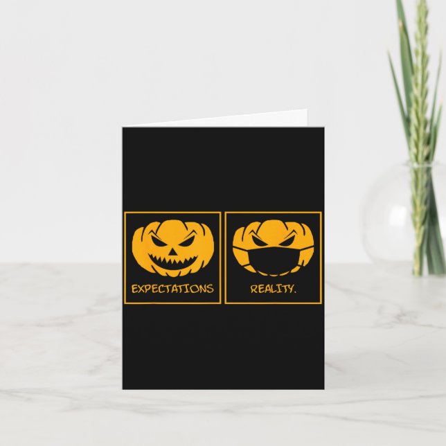 Expectations reality jack o lantern pumpkin mask  card (Front)