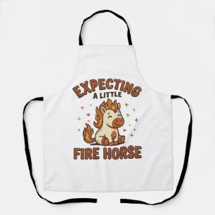 Expecting A Little Fire Horse Vintage Baby Shirt_1 Apron