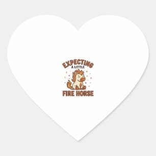 Expecting A Little Fire Horse Vintage Baby Shirt_1 Heart Sticker