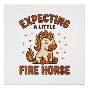 Expecting A Little Fire Horse Vintage Baby Shirt_1 Poster
