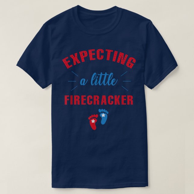 Expecting a Little Firecracker 4th of July Mum Pre T-Shirt (Design Front)