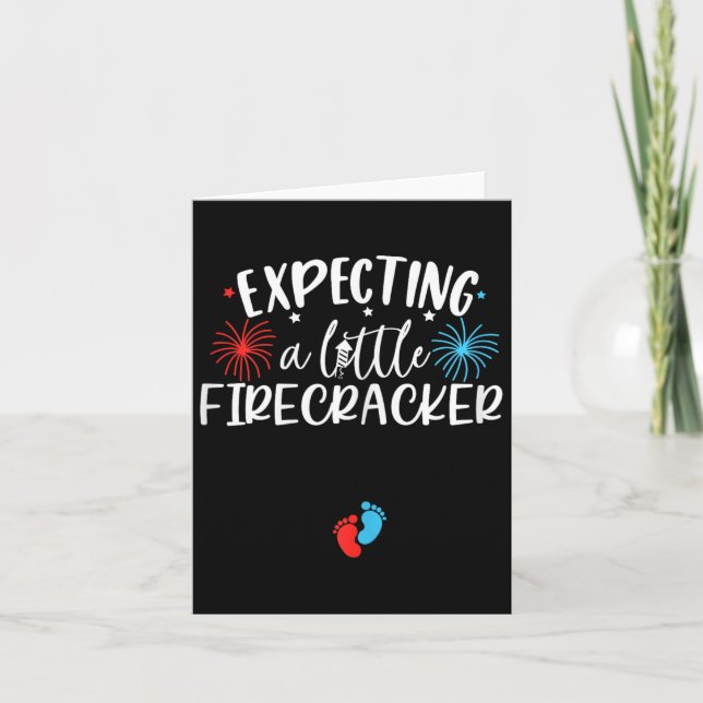 Expecting A Little Firecracker Funny 4th Of July P Card (Front)