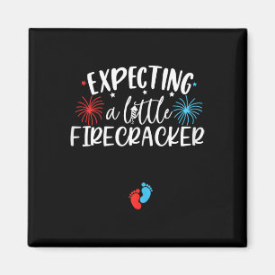 Expecting A Little Firecracker Funny 4th Of July P Magnet