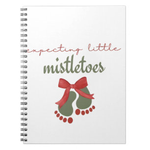 Expecting a Little Mistletoes Christmas Pregnancy Notebook
