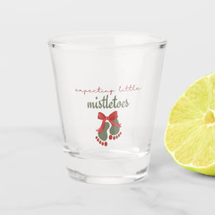 Expecting a Little Mistletoes Christmas Pregnancy Shot Glass