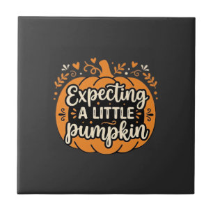 Expecting a Little Pumpkin Halloween Pregnancy Des Ceramic Tile