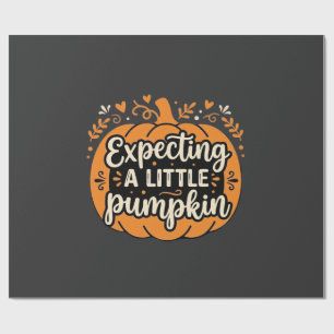 Expecting a Little Pumpkin Halloween Pregnancy Des Wrapping Paper