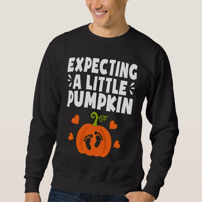 Expecting A Little Pumpkin Halloween Pregnant Mom  Sweatshirt (Front)
