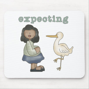 Expecting - African American Mum to Be and Stork Mouse Pad