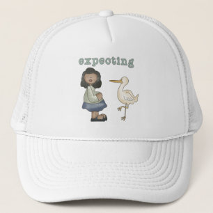 Expecting - African American Mum to Be and Stork Trucker Hat