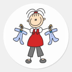Expecting Baby Stick Figure Sticker