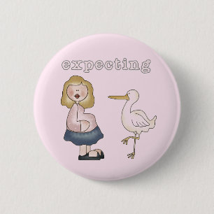 Expecting Baby - Stork Tshirts and Gifts 6 Cm Round Badge