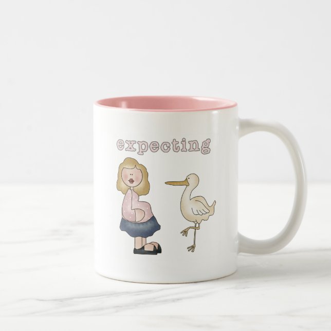 Expecting Baby - Stork Tshirts and Gifts Two-Tone Coffee Mug (Right)