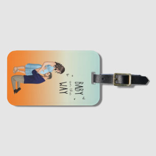 Expecting Couple Pregnancy Announcement Luggage Tag