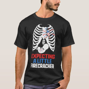 Expecting Little Firecracker Baby 4th of July Preg T-Shirt