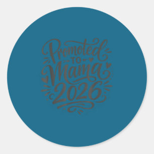 Expecting Mom 2026 Hand Lettered Classic Round Sticker