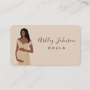 Expecting Mother Pregnant Lady Silhouette Midwife Business Card