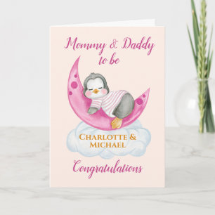 Expecting Parents Mummy & Daddy To Be Pink Card