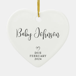 Expecting Parents Photo Baby Due 2024 Ceramic Ornament