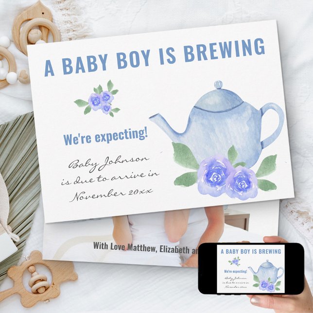 Expecting Photo Baby Boy is Brewing Pregnancy Announcement (Creator Uploaded)
