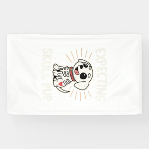 Expecting Skull Pup Halloween Banner