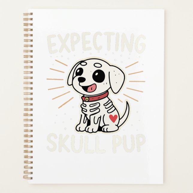 Expecting Skull Pup Halloween Planner (Front)