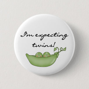 Expecting Twins - Peas in a Pod 6 Cm Round Badge