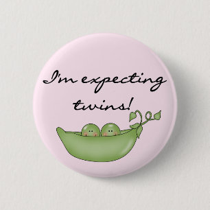Expecting Twins - Peas in a Pod 6 Cm Round Badge