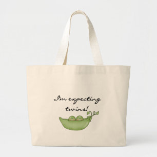 Expecting Twins - Peas in a Pod Large Tote Bag