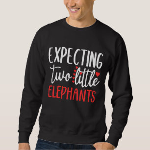Expecting Two Little Elephants Pregnancy Twins Sweatshirt