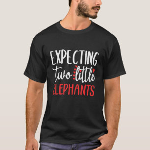 Expecting Two Little Elephants Pregnancy Twins T-Shirt