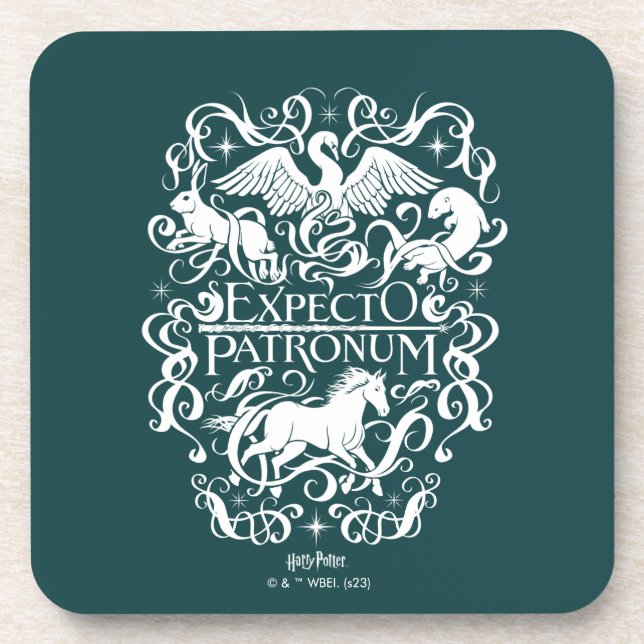 Expecto Patronum Filigree Graphic Coaster (Front)