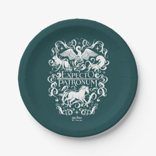 Expecto Patronum Filigree Graphic Paper Plate