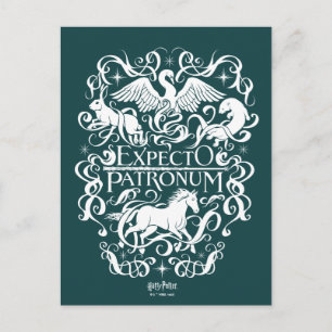 Expecto Patronum Filigree Graphic Postcard