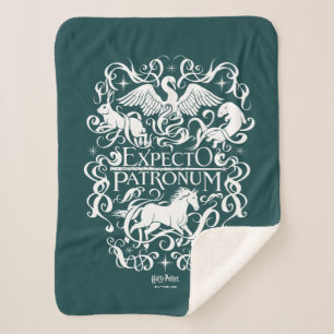 Expecto Patronum Filigree Graphic Sherpa Blanket