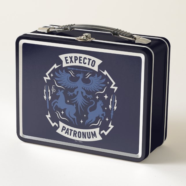 Expecto Patronum Vintage Silhouette Graphic Metal Lunch Box (Front)