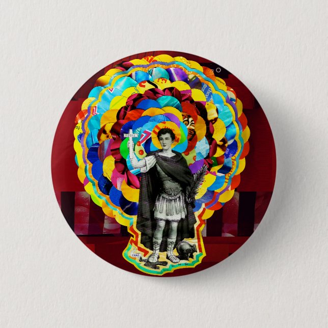 Expedito saint (Saint Expeditus) 6 Cm Round Badge (Front)