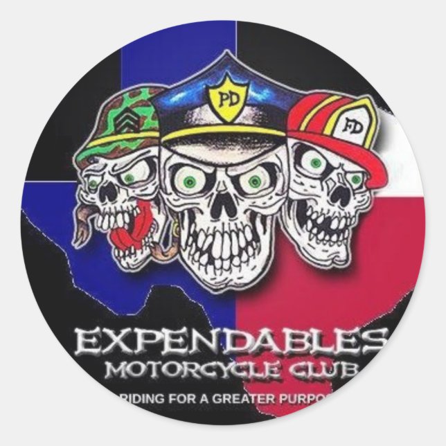 Expendables MC Classic Round Sticker (Front)